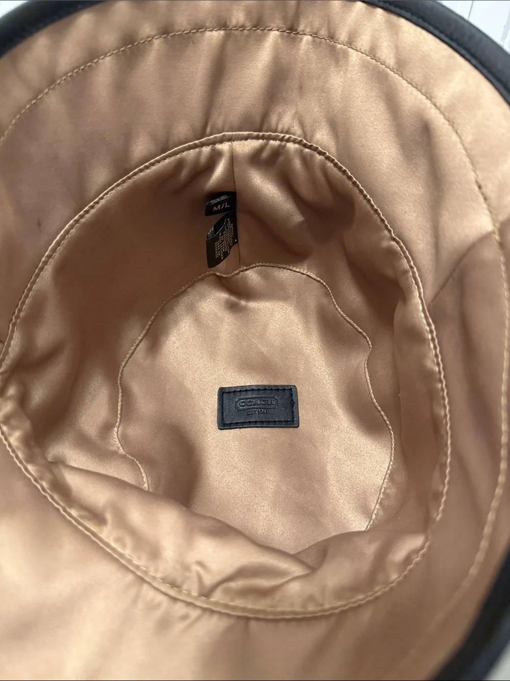 Coach Gray and Black Signature Logo Bucket Hat